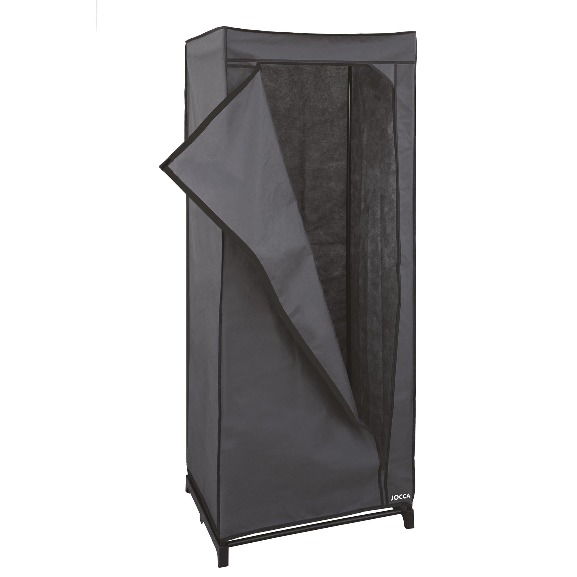 Jocca - Armario de Tela TNT Plegable con Barra de Hierro, Organizador Ropa, Estable y Ligero, Negro