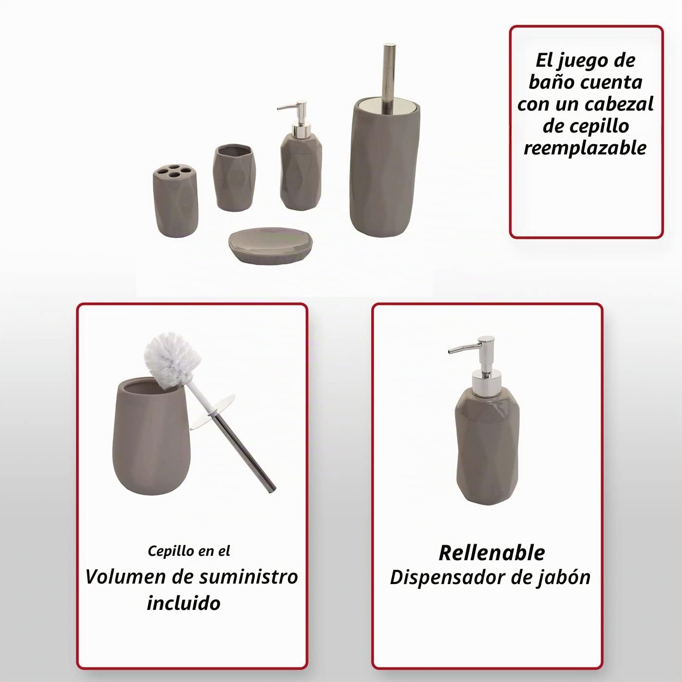 Juego de baño de 5 piezas HWC-H88 cerámica blanca