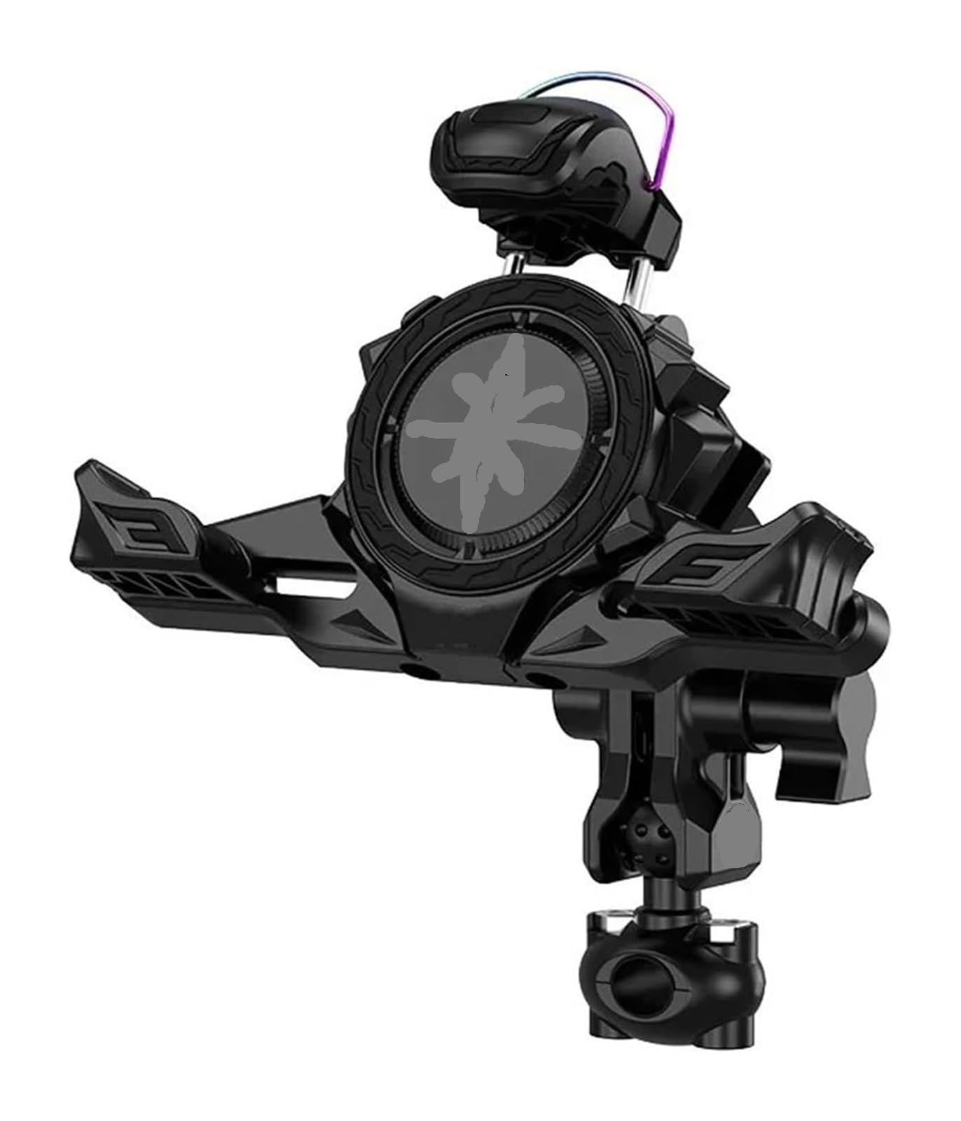 Manillar USB para Motocicleta para Bicicleta Motocicleta Patinete 6.1-7.2 Teléfono Soporte GPS Navegación Vibración Amortiguador Manillar(Tube-Bracket Base)