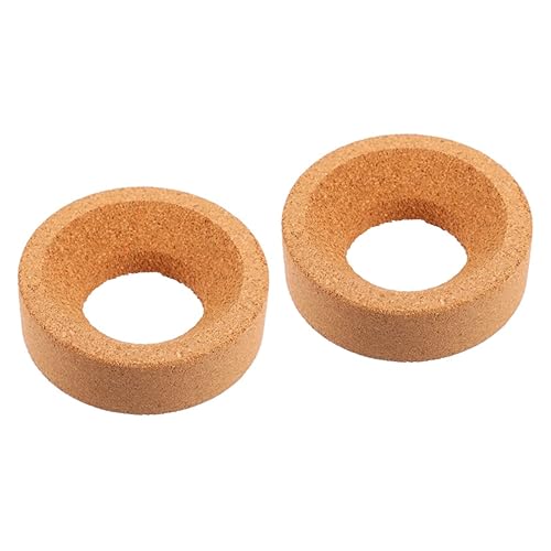 Baluue 2 piezas de soporte de botella de corcho de madera de fondo redondo