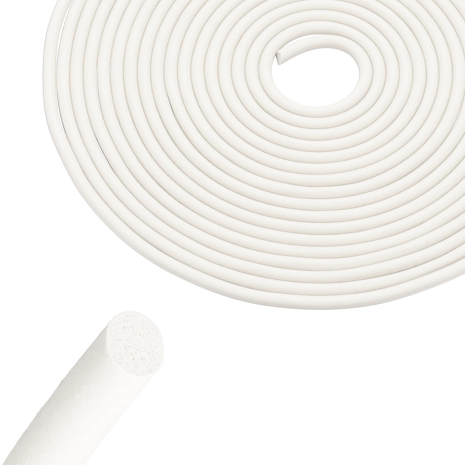 sourcing map Backer Rod, 4mm x 6m Silicone Rubber Foam Caulk Saver, Weather Strip Seal for Sealing Concrete Gaps, Expansion Joints, Crack Filling, Doors, Windows, White โ image 1
