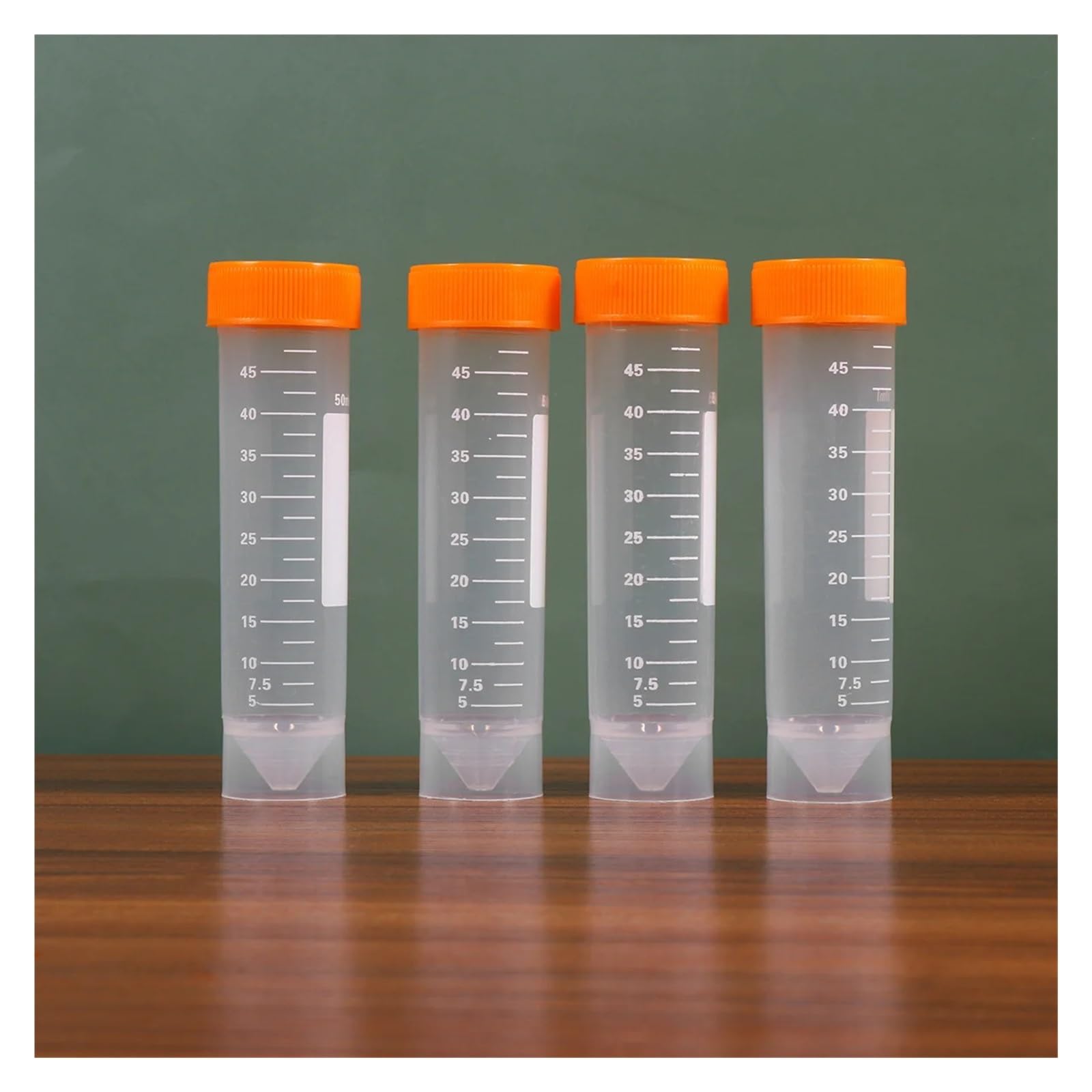 50 Pcs Centrifuge Tube Flat Bottom Laboratory Tubes Screw Port Conical Tubes With Scale Educational Equipment