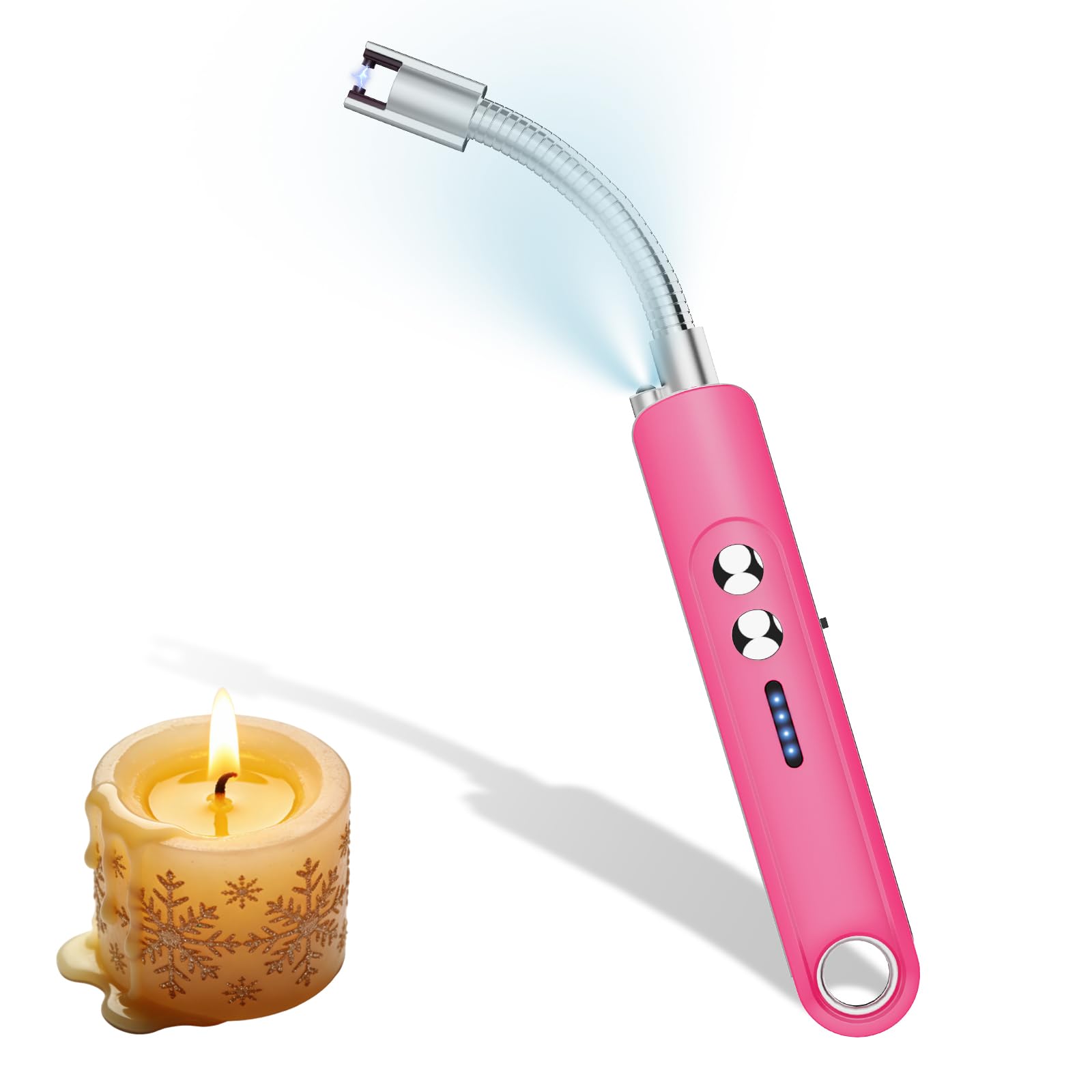 Lighters for Candle Flameless Plasma Arc Electric Lighter USB C Rechargeable Long Flexible Neck with Safety Switch for