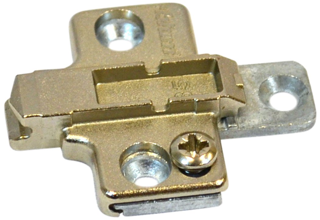 Blum 175H7100x20 175H7100, Frameless Mounting Plate, Clip-On, 0 mm Height (Pack of 20 Without Screws), Nickel Finish