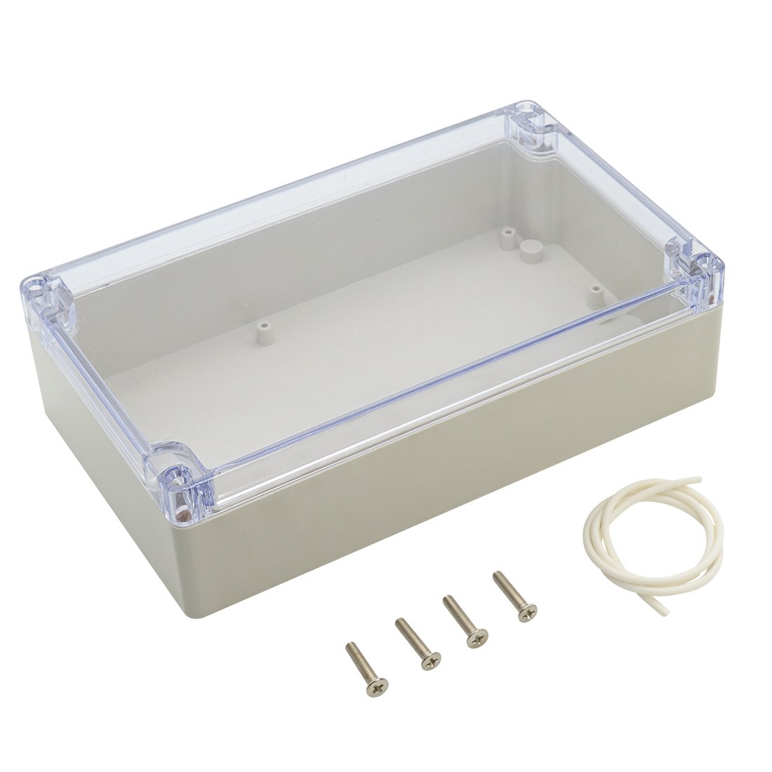 LeMotech ABS Plastic Junction Box Dustproof Waterproof IP65 Electrical Enclosure Box Universal Project Enclosure Grey with PC Transparent Clear Cover 8 x 4.7 x 2.2 inch?200 x120 x56 mm?
