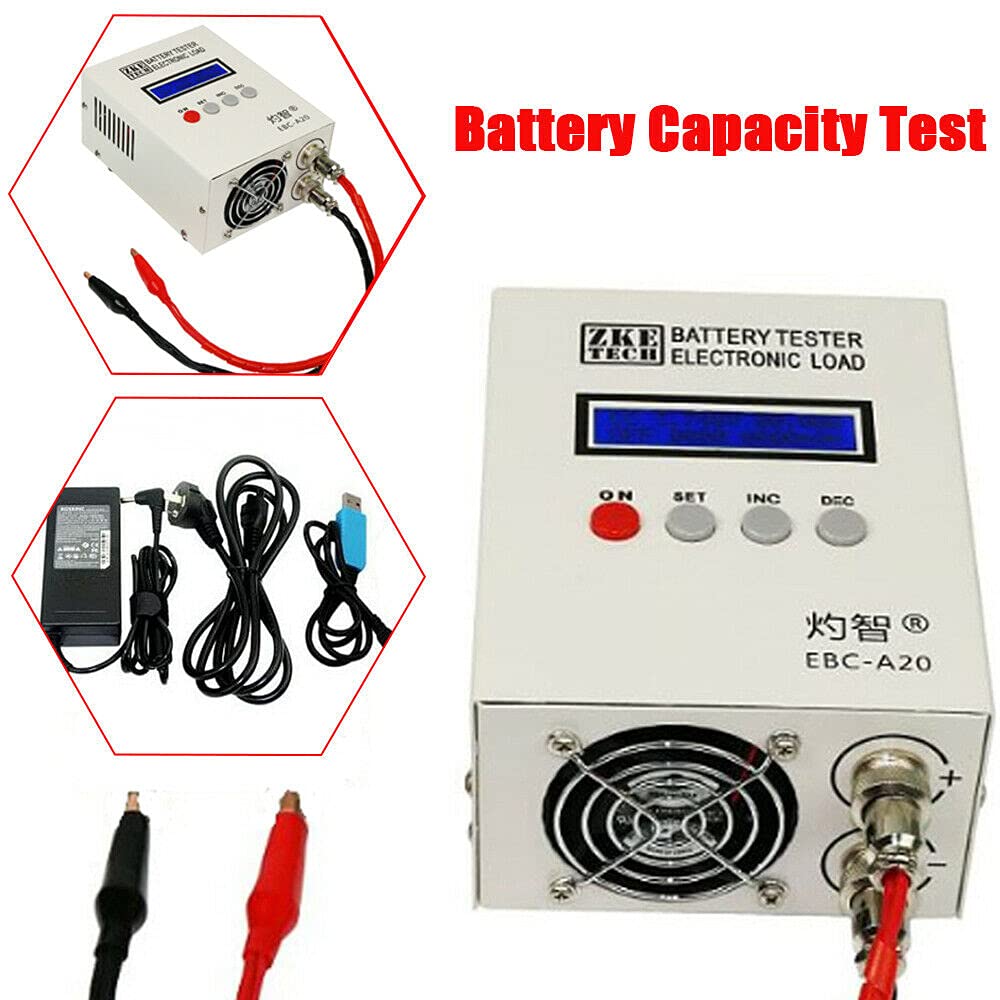 Tester per batteria con display LCD, tester per batteria da 85 W e batteria EBC-A20 per batteria al litio/acido al piombo