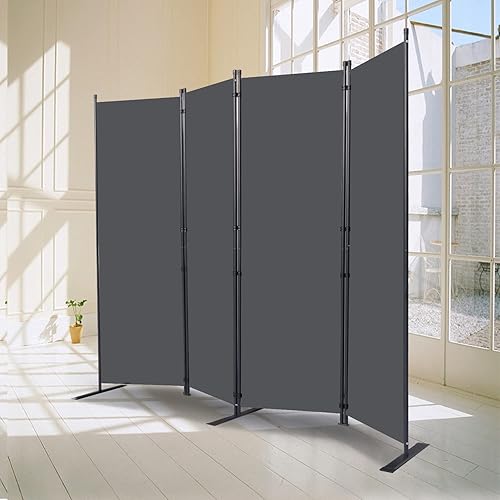 Miniatura 7 de Wall Divider, 4 Panel Room dividers and Folding Privacy Screens with Wider Support Feet, 6 Ft Portable Privacy Screen for Room Separator, 88" W X