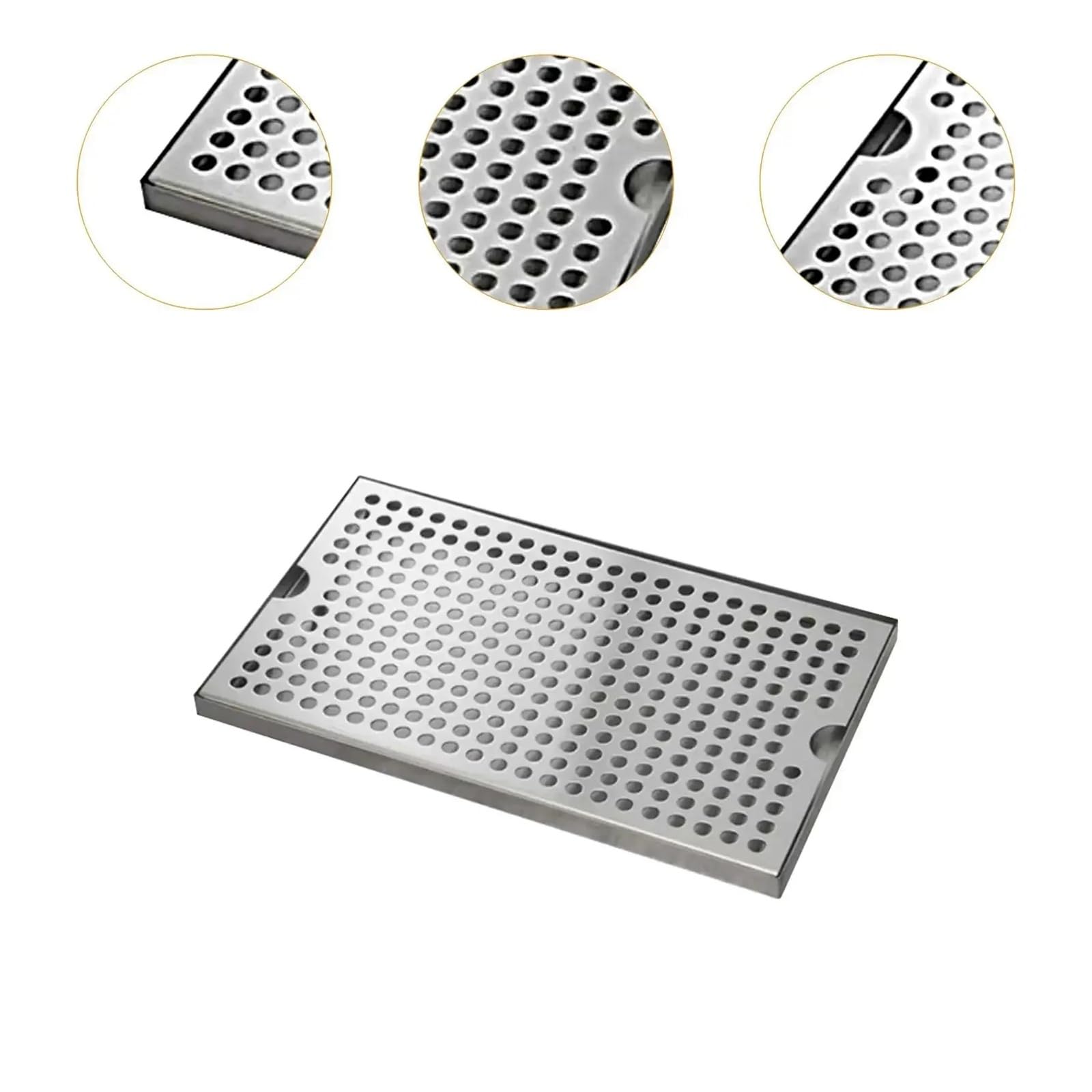 Biertropfschale aus Edelstahl – Geschenkset – Zubehör für Hausbar und Teezeremonie – Tropfschale (50 x 17,5 x 1,5 cm) – Ideal für Teestuben und Partys