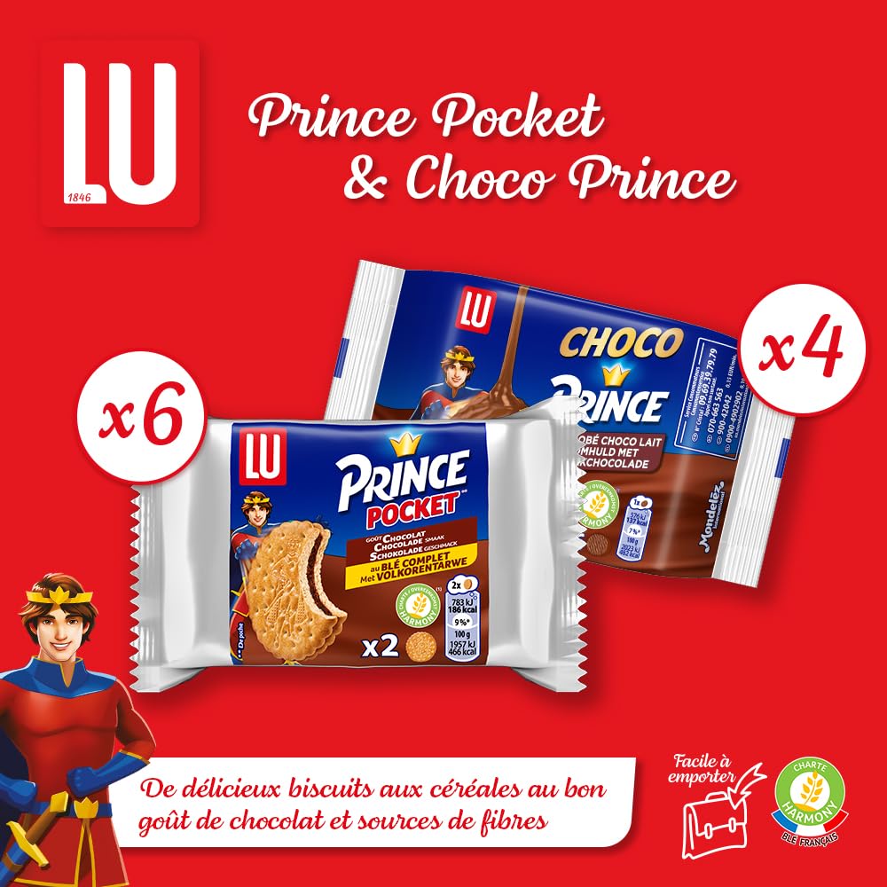 LU - La Boîte à Goûter - Assortiment Biscuits LU : Prince, Prince Enrobé, Pépito, Granola, Mini-Roulé, Lulu L'Ourson Chocolat - Idéal Petit Déjeuner & Snack - 1,03 kg