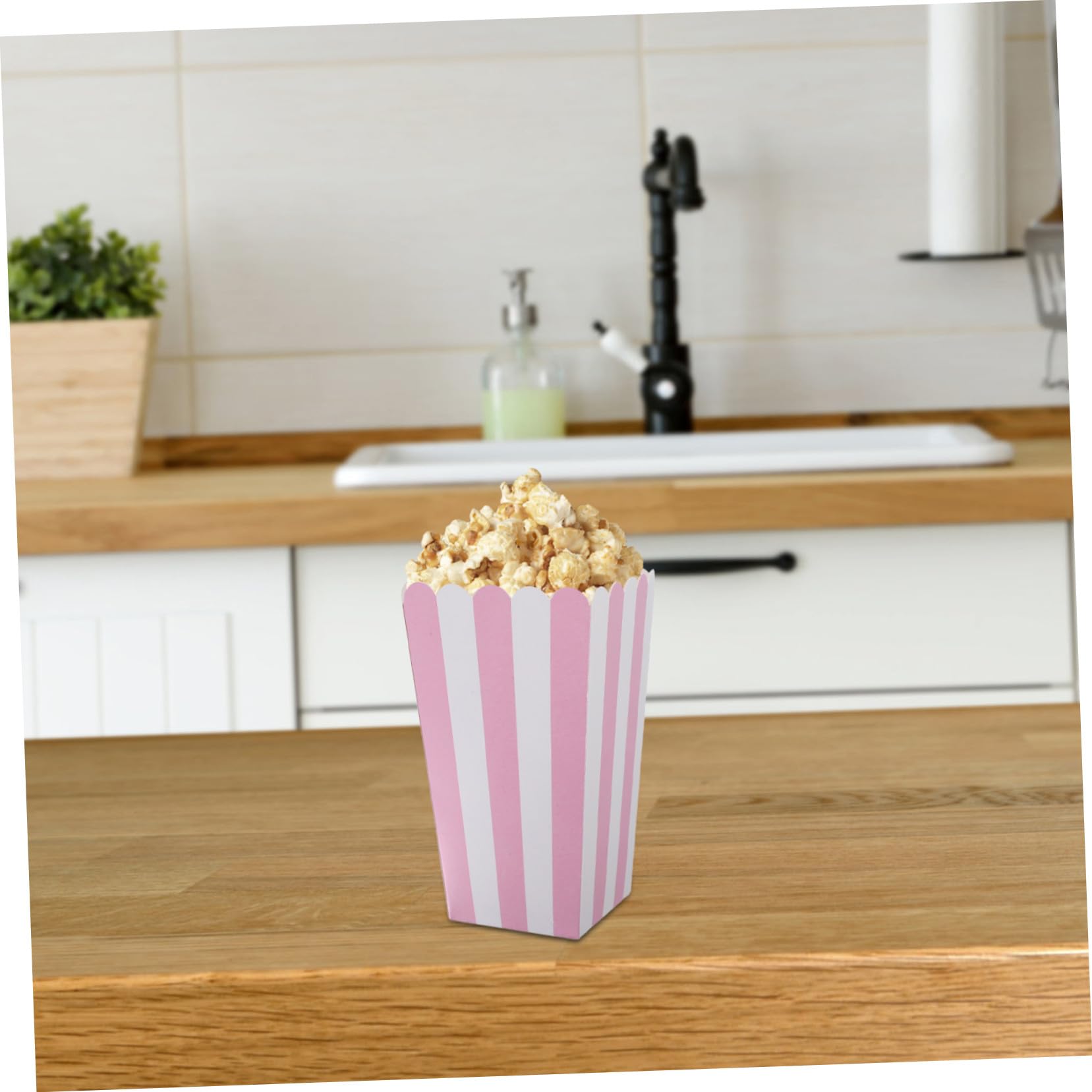 OUNONA 100piezas Cubo de Palomitas de Maíz Rayas Caja de Palomitas de Maíz de Papel Resistente al Aceite Cajas para Noches de Cine Fiestas y Celebraciones de Cumpleaños