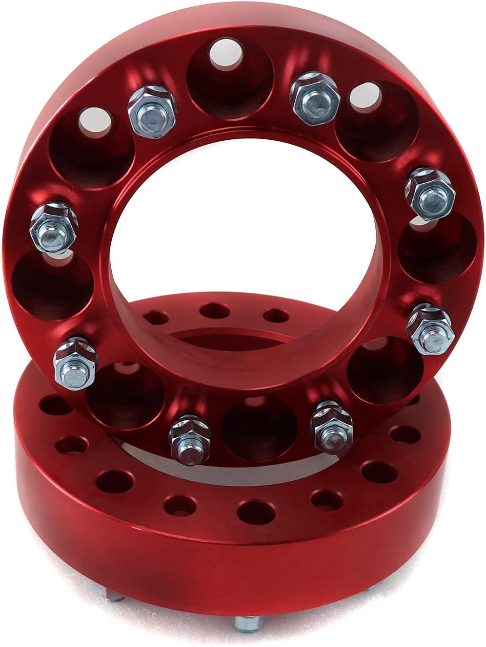 2" Wheel Spacers 8 Lug for Skid Steer Loader, Bolt Pattern 8x8 丨Hub Bore 6"/154mm, 9/16" Studs, Compatible with Bobcat Case CAT John Deere New Holland (Pack of 2)