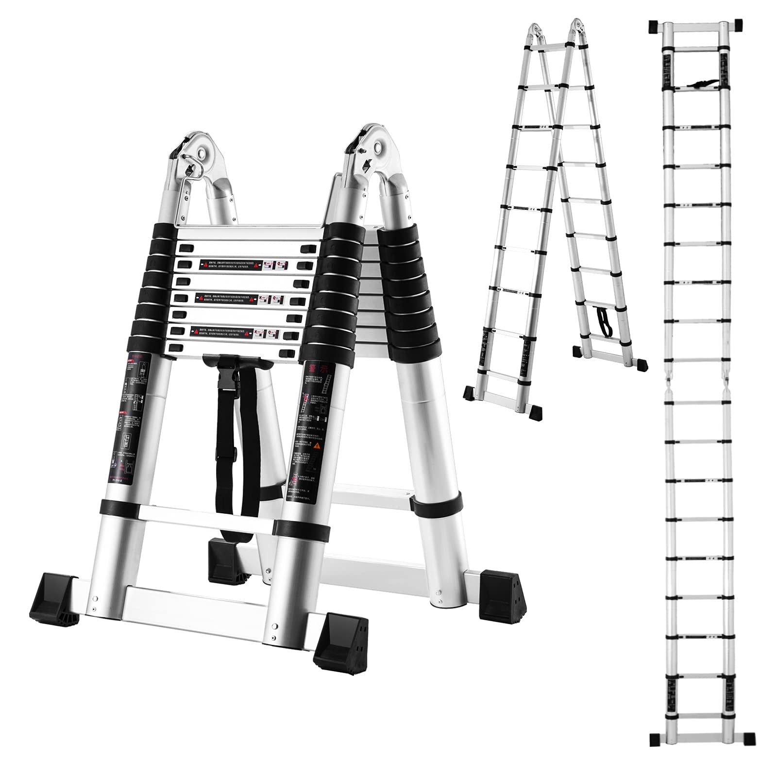 Buy 18.5 FT/9FT Aluminum Telescoping Ladder, 2 in 1 MultiPurpose Telescopic Ladders for Easy