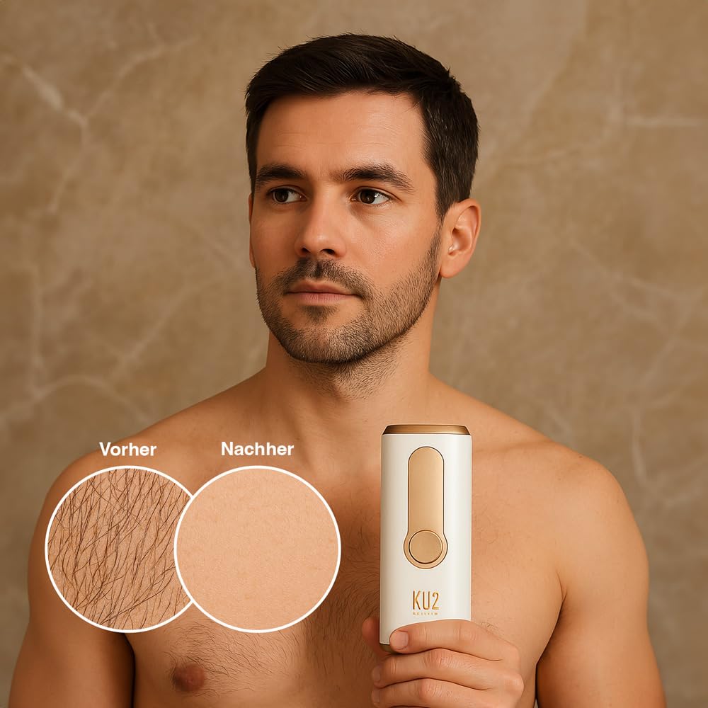 KU2 IPL Supersilk Haarentfernungsgerät für Damen & Herren schmerzfreie Laser Alternative Gesicht Körper dauerhafte Haarreduktion