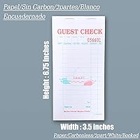 Vista 2 de WeiLife. Español 10 libros 2 almohadillas de cheques de invitados verde y blanco Carbonless Guest Check Pad, libro de camarera, entrega, bares
