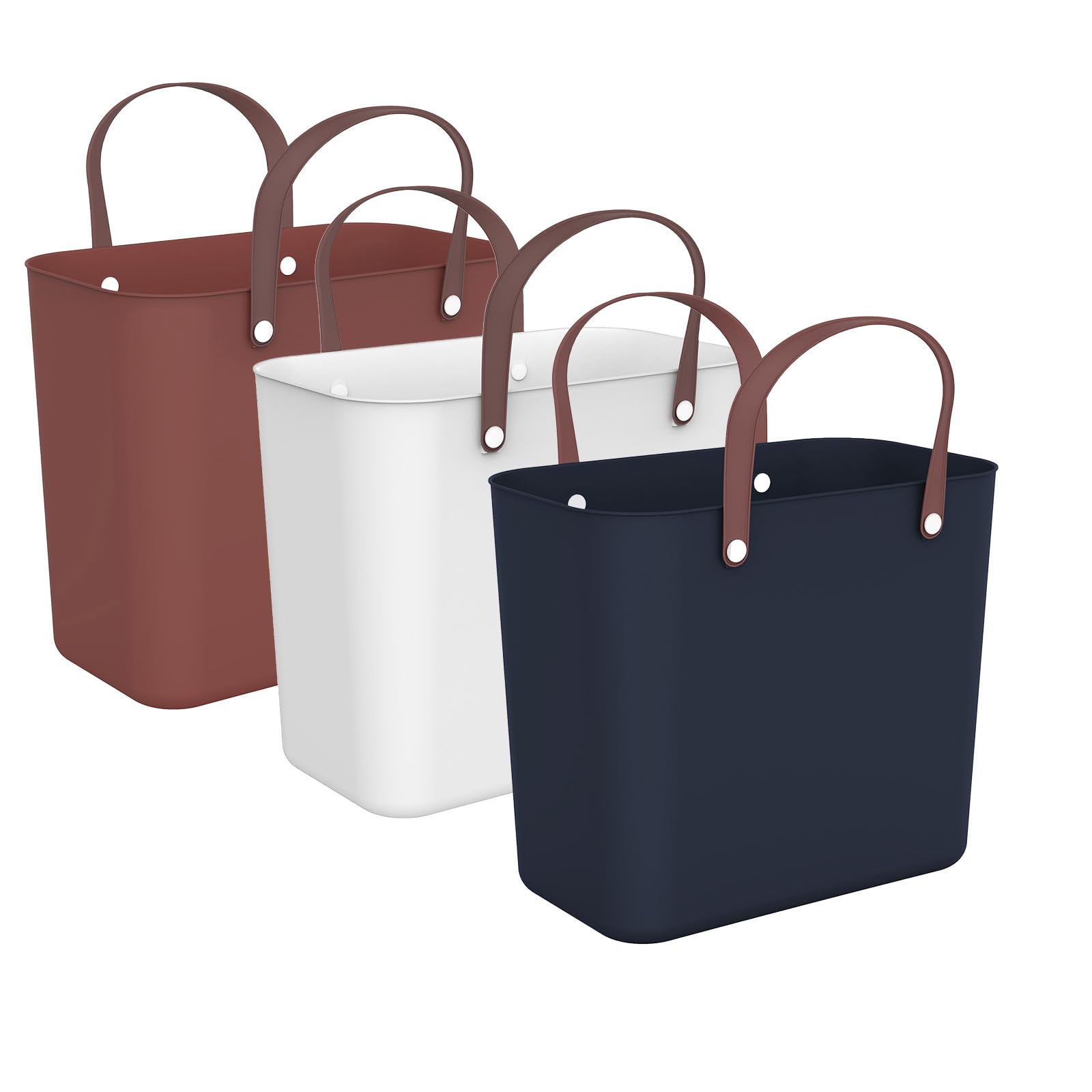 Rotho Albula 3er-Set Einkaufskorb 25l, Kunststoff (PP recycelt), Mehrfarbig