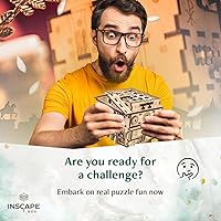 Vista 5 de INSCAPE Caesar´s Riches - Caja de rompecabezas – Cluebox – Sala de escape de madera en una caja para adultos – Rompecabezas mental – Cajas
