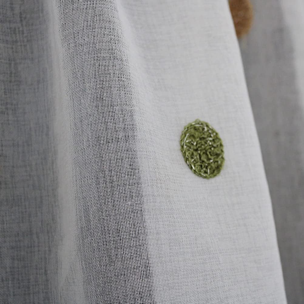 Short Curtains, Blackout Curtains, Curtain Transparent Kitchen Sheer Voile Short Curtain Embroidery Light Filtering Sheer Window Curtain Panel for 1Pc,200x130cm Home Kitchen Decor Short Curtain (150