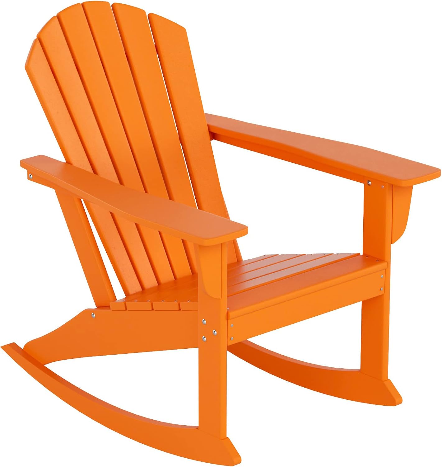 HDPE Altura Outdoor Rocking Poly Adirondack Chair, Orange