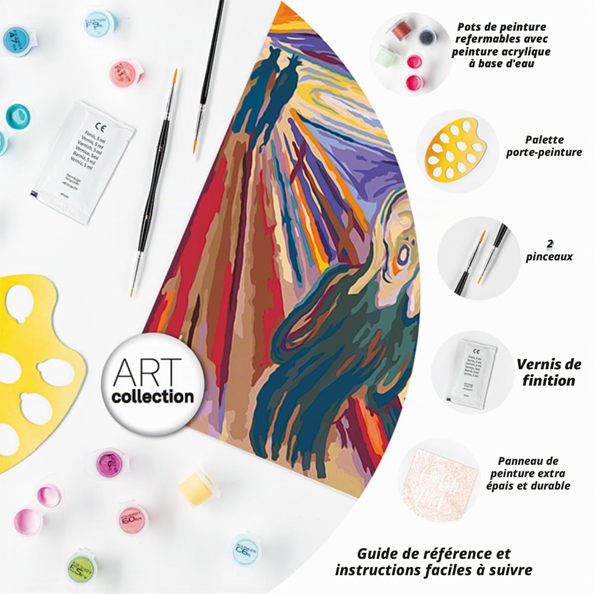 Ravensburger – CreArt 30x40 cm – Adulte – Peinture par numéros – Le Cri – Art Collection – Activité détente et créative – 23691