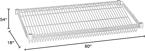 Omega Estantería de alambre inclinado color negro de 18 pulgadas de profundidad x 60 pulgadas de ancho x 54 pulgadas de alto 6 niveles