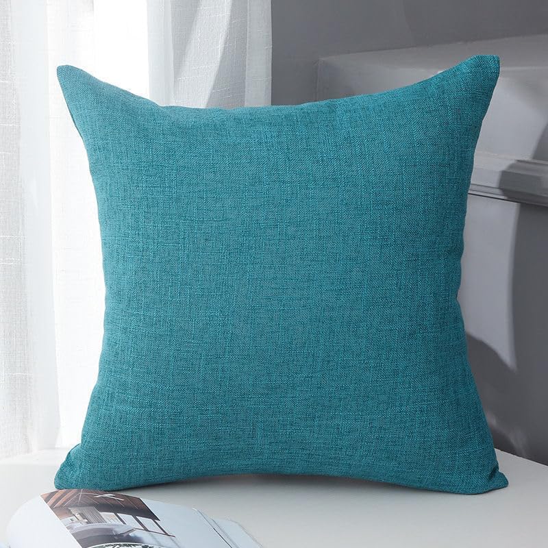 4 federe per cuscino in cotone e lino tinta unita, classiche e senza tempo, colore puro, con qualsiasi letto brillante, 40 x 60 cm (blu scuro