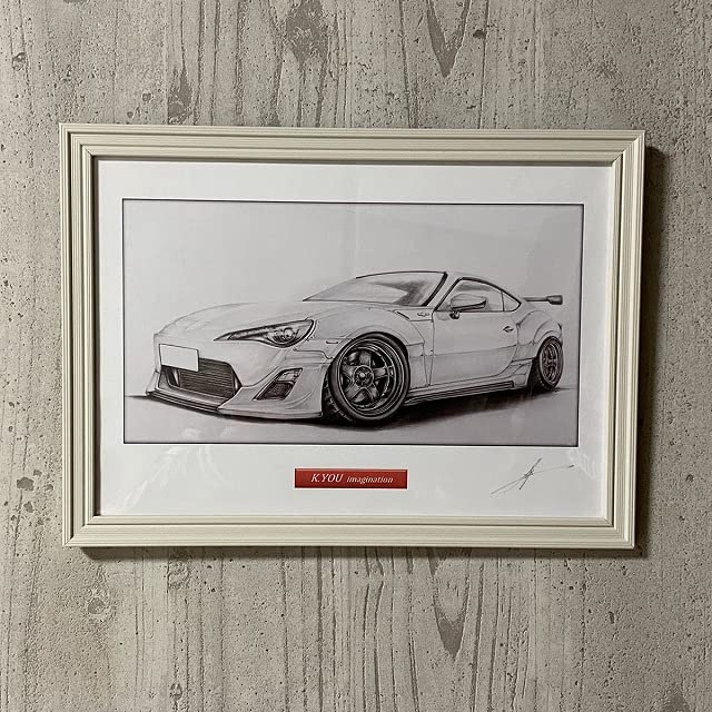 Amazon.co.jp: 【鉛筆画】トヨタ 86カスタムフロント A4額縁・作者直筆