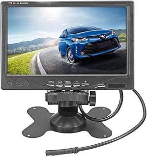 Vehicle On-Dash Backup Monitor, 7" Digital HD Car TFT LCD Color Screen Display with 2 Video Input for Rear View Camera