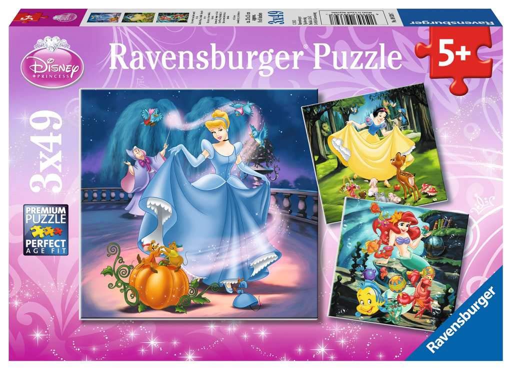Disney Princess - 3 Puzzles in a Box (49 pieces each)