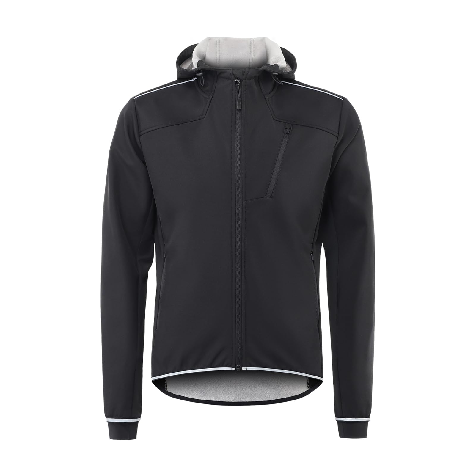 Chaqueta de Montar de Invierno Térmica con Diseño Reflectante para Ciclismo Al Aire Hombres Puños de Punto Transpirables Talla M/L/XL (L)