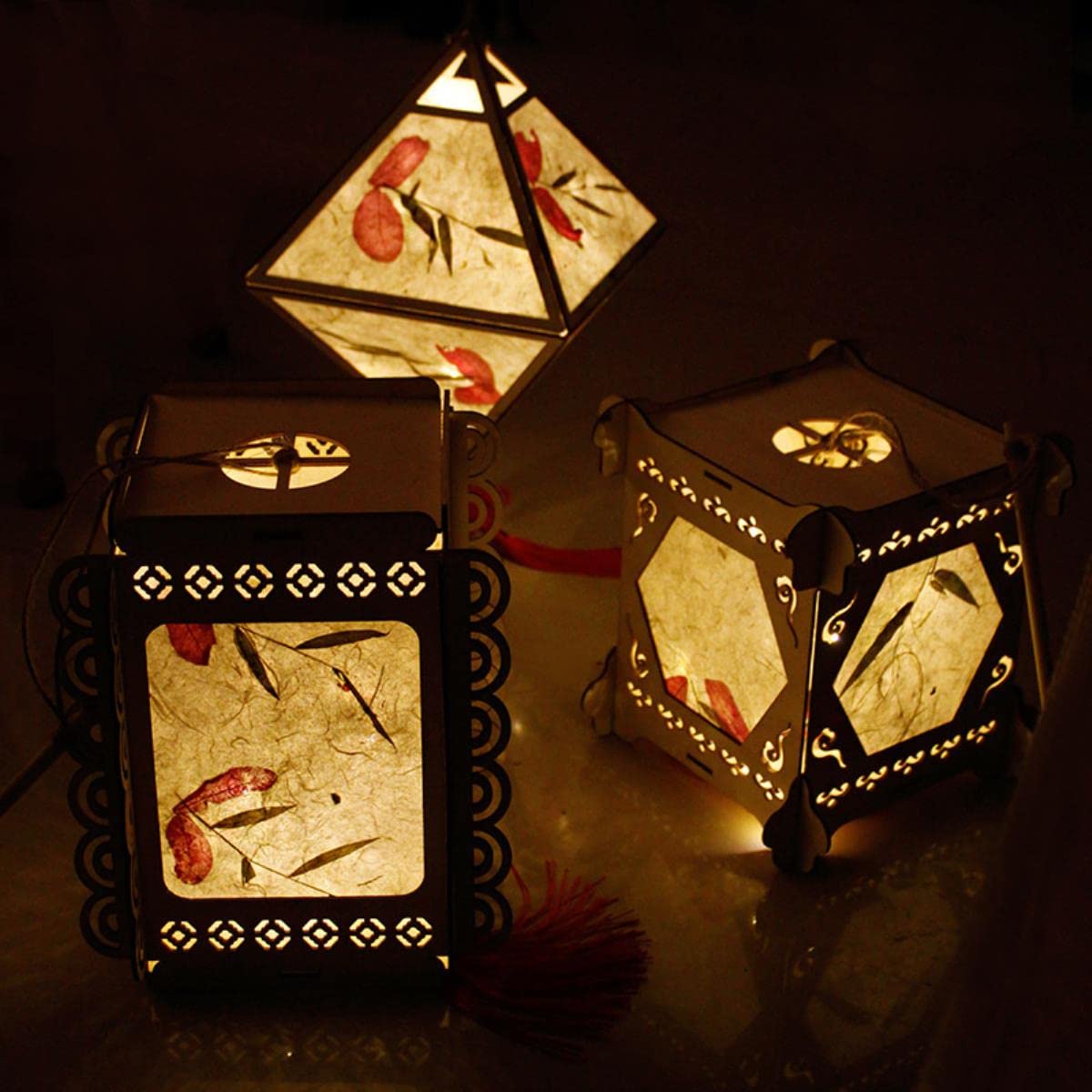 DIY chińska latarnia w stylu retro przenośna lampa kwiatowa na imprezę świecące lampiony na Boże Narodzenie prezent