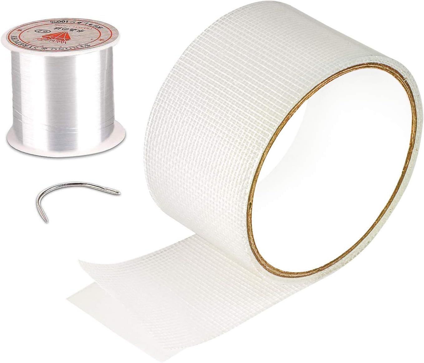 MAGZO Screen Patch Repair Kit, White Door Window Screen Repair Tape Fiberglass Screen Mend Strong Adhesive Seal for Repair Holes Tears(2"x79.4")