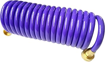 SANFU PU Recoil Garden Water Hose 3/8"ID9.5 x 12.7mm x 15ft Premium With 3/4"Inch Brass Fittings Retractable, Outdoor Patio Hose Marine&Boat, Purple15