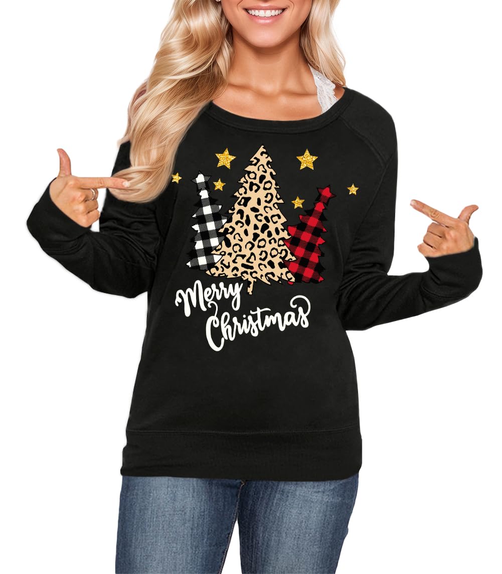 alireverie Christmas Women's Long Sleeves Crewneck Graphic Sweatshirt-picture-50