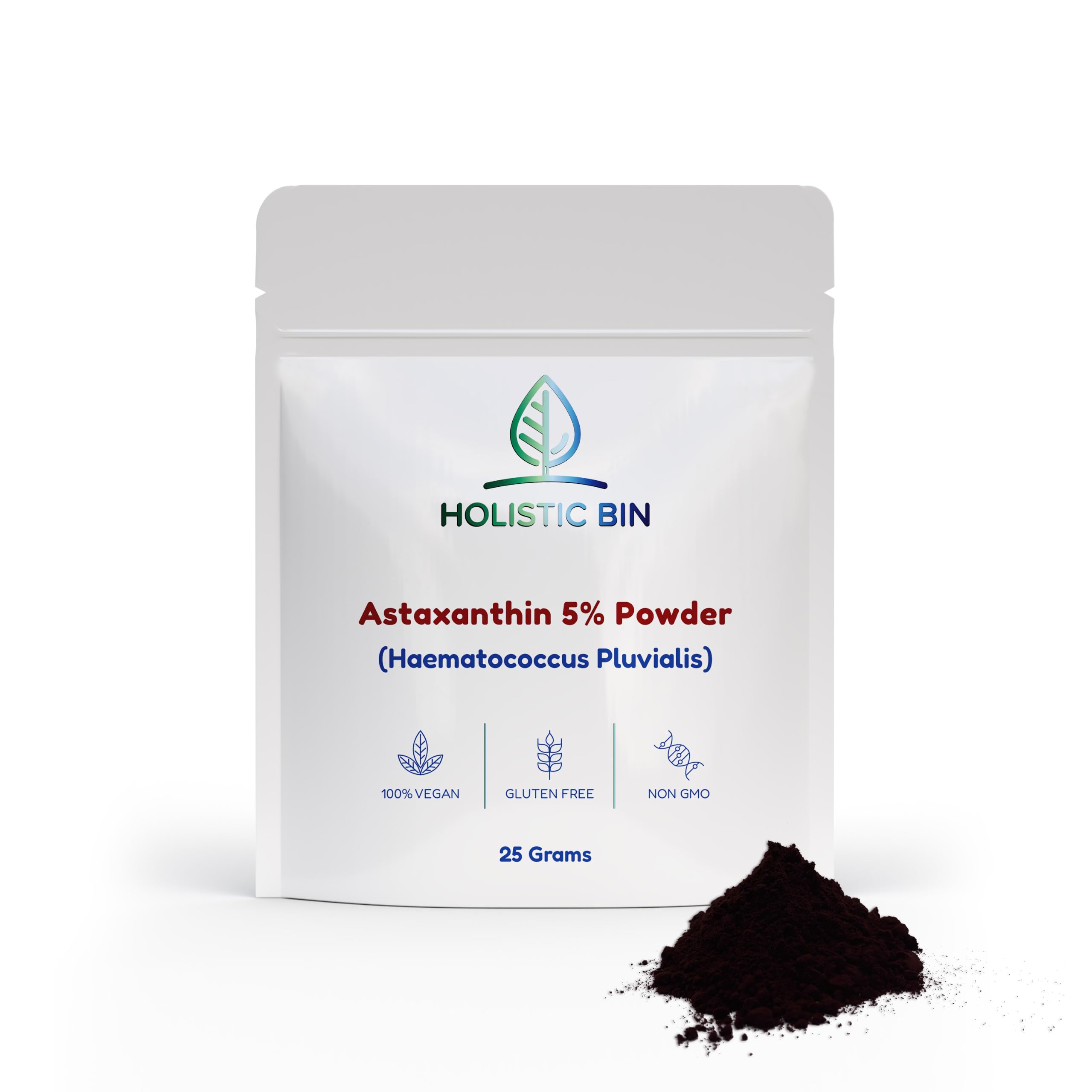 Holistic Bin Pacific Astaxanthin Powder | 5% Haematococcus Pluvialis | 25 g