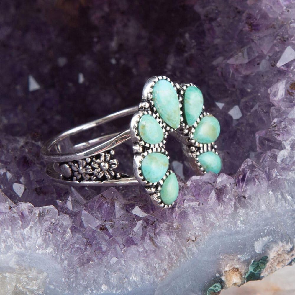 Barse Jewelry Floral Blue Turquoise and Sterling Silver Ring