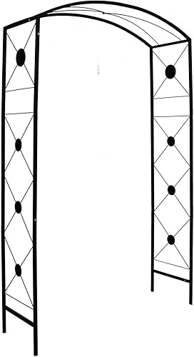 Arco de jardín de acero, 7 pies 6 pulgadas de alto x 4 pies 7 pulgadas de ancho, cenador de jardín para varias plantas trepadoras, jardín al aire disponible en Yaxa Peru
