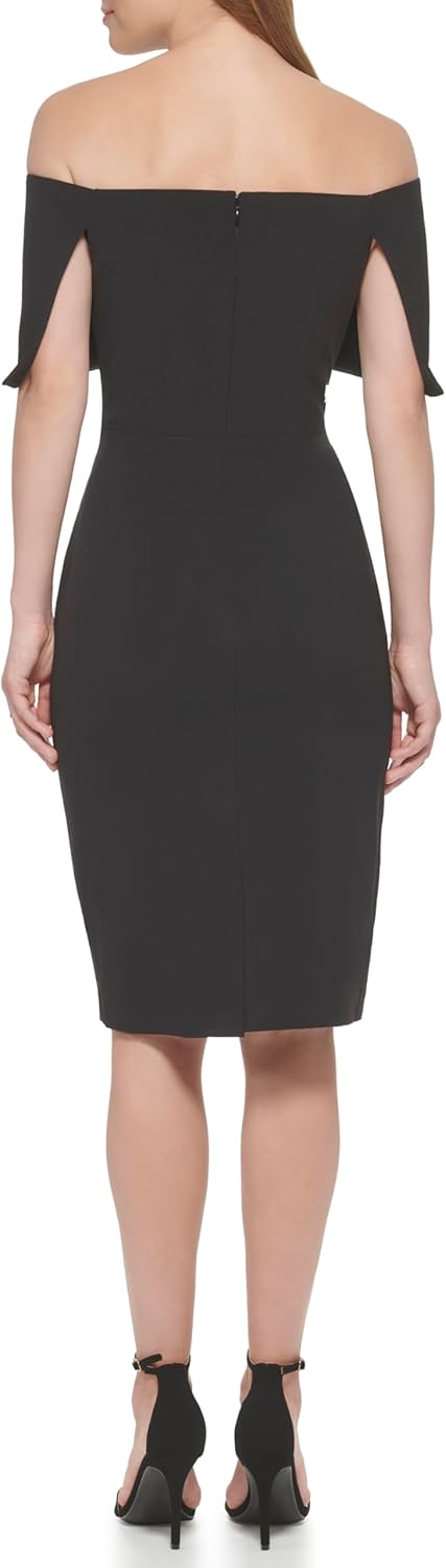 Vince Camuto Womens Sleeveless Off Shoulder Cocktail Midi Dress - Image 3