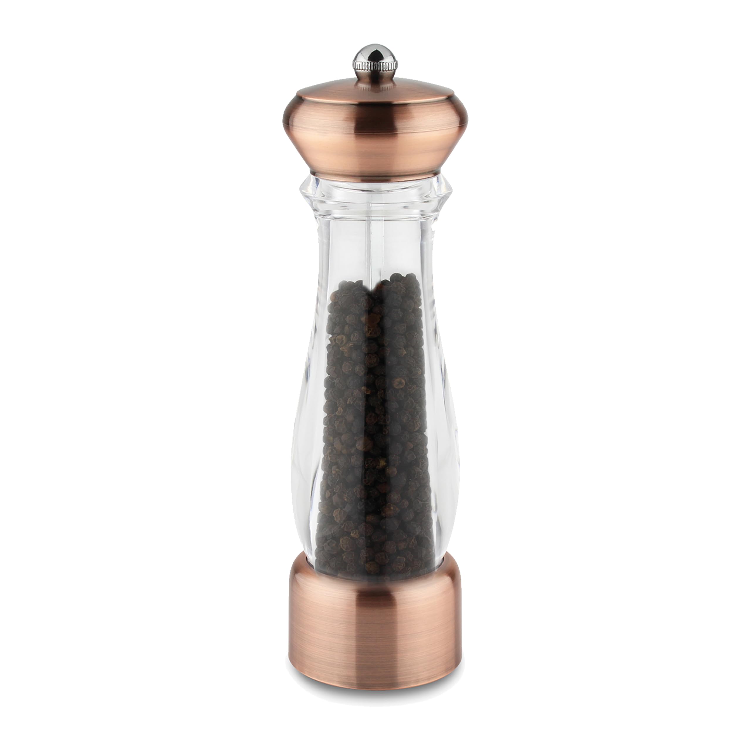 Grunwerg Bronze Salt Or Pepper Mill & Acrylic, Durable Ceramic Grinding Mechanism 6 Cm X 6 Cm X 21 Cm