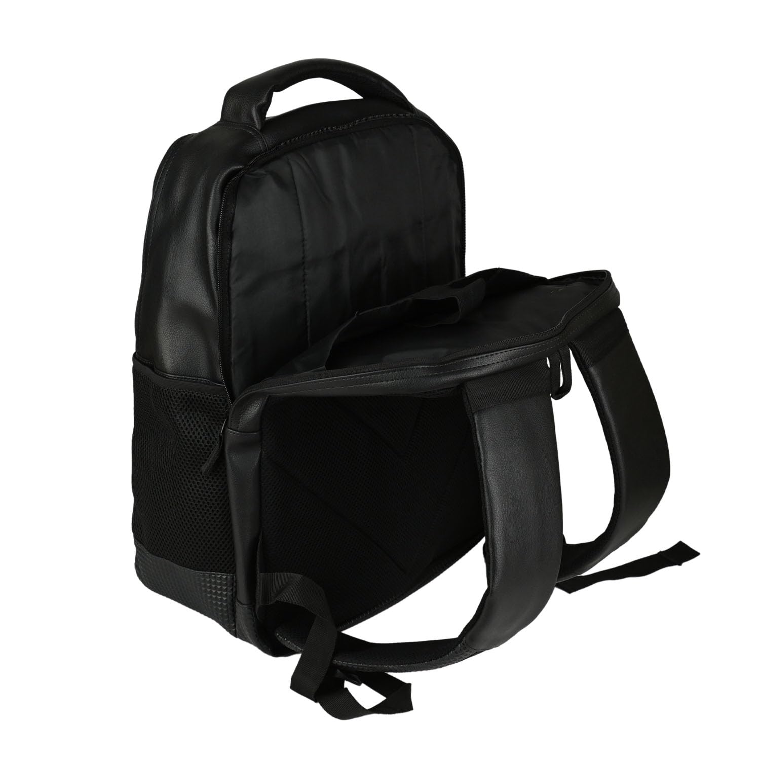 Police Zaino Casual Elegante Nero, in PU, Borsa Computer Lavoro Uomo, Spallacci Imbottiti, Durevole e Resistente, Università 30 L