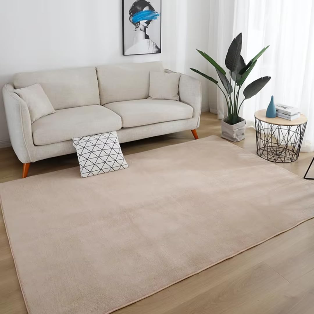 Tappeto per soggiorno, zona divano, tappeto a pelo corto per camera da letto, spesso e morbido, tappetino da comodino, tappetino per balcone, decorazione per la casa (personalizzato/cammello chia