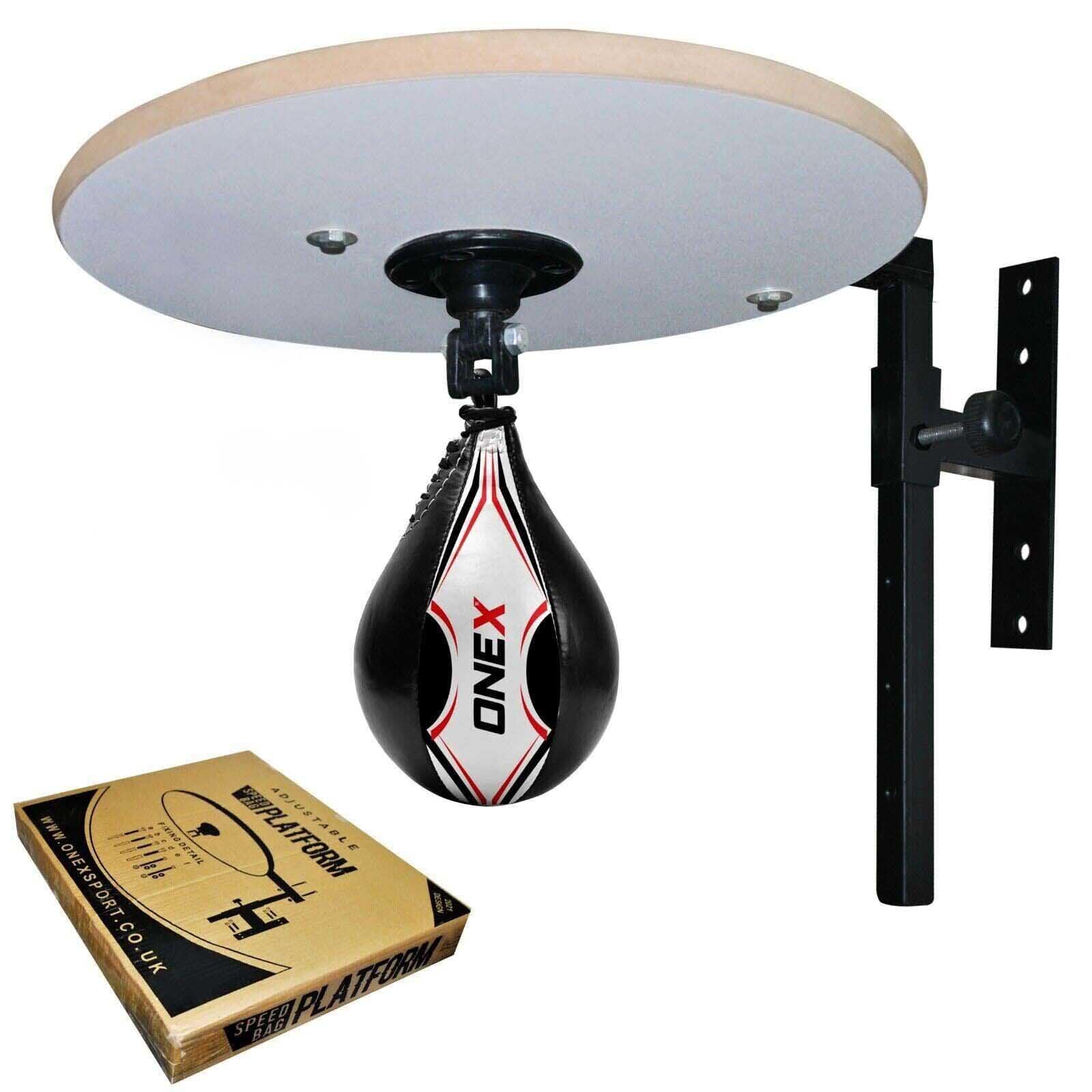 Speed Ball Platform Punching Set Wall Mounting Hanging Frame Punch Bag Adjustable Stand Heavy Duty MMA Fitness Speedball Boxing Training Exercise
