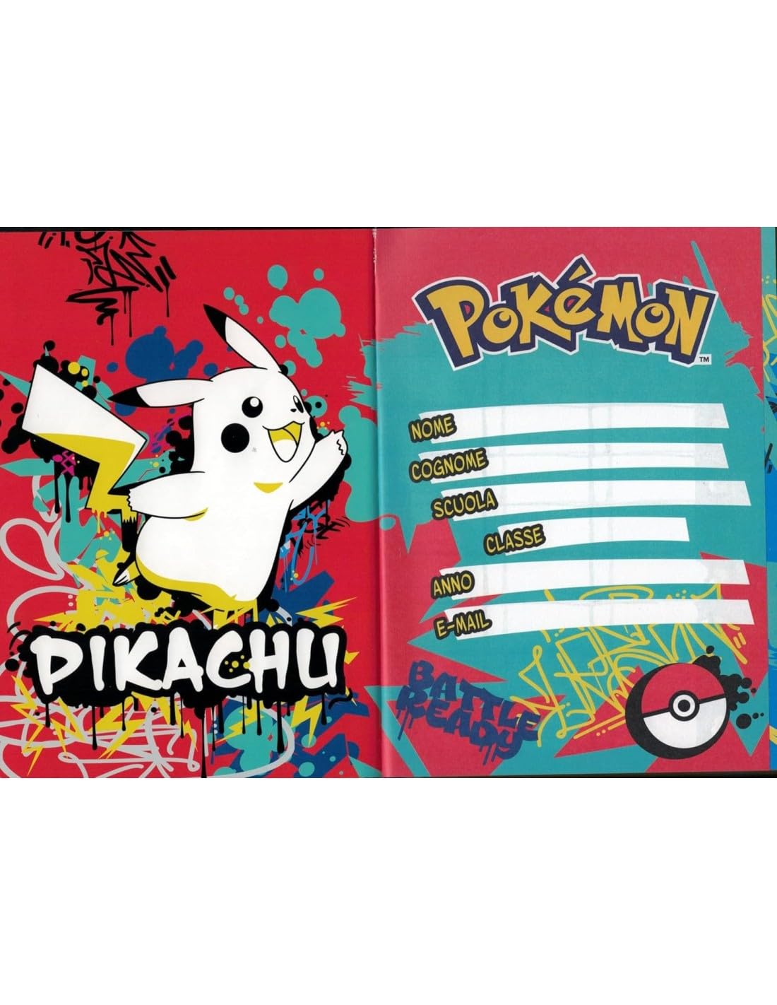 PRESTIGE & DELUXE Agenda compatibile con diario scuola Pokemon Azzurro 2026-2027 f.to standard 15x20 cm + omaggio portachiave e penna multicolore