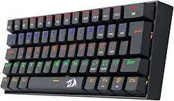 Teclado Mecânico Gamer Redragon Lakshmi Rainbow Preto, Switch Azul, ABNT2 - K606R (PT-BLUE)