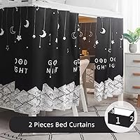 XGOPTS Bottom Bunk Bed Curtains - Breathable Blackout Privacy Panels for Loft Beds, Dorm Canopy Tent Drapes (45x79 Inch)