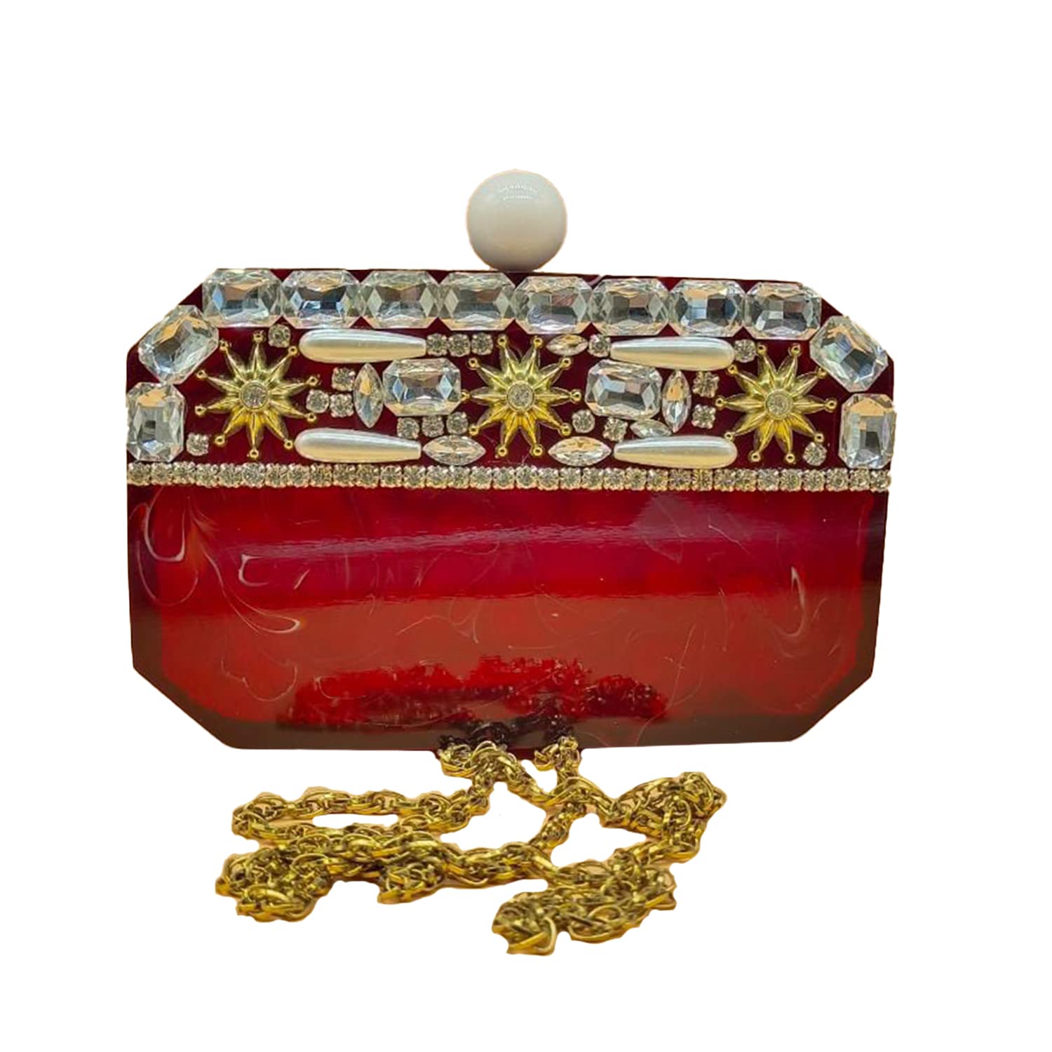 bih Purse for Bridal Embroidered Clutch Bag Party Purse Handbag for Bridal Girl's Clutch Clutches for Women Resin Clutch Bag Stone Hand Bag Floral Rhines Clutch Wedding Purse Mini Clutch - Green Pearl-picture-19