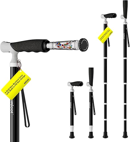 Bastones para mujer para estabilidad, bastón para caminar para hombres, bastones plegables para mujeres ajustables para viajes, mango de doble modo