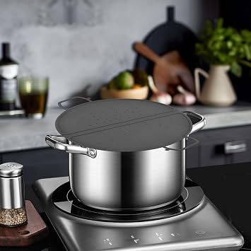 Splash Guard Pans Foldable Silicone Grey Diameter 30.5 cm