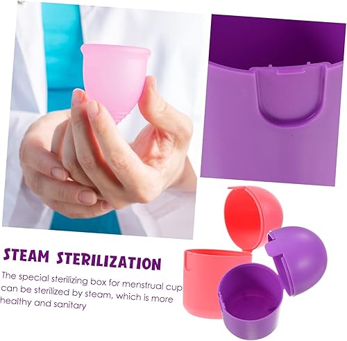 Miniatura 7 de Soporte para tazas menstruales al vapor, 2 unids limpiador de vapor portátil, contenedores desechables, herramientas para dama, tazas menstruales,