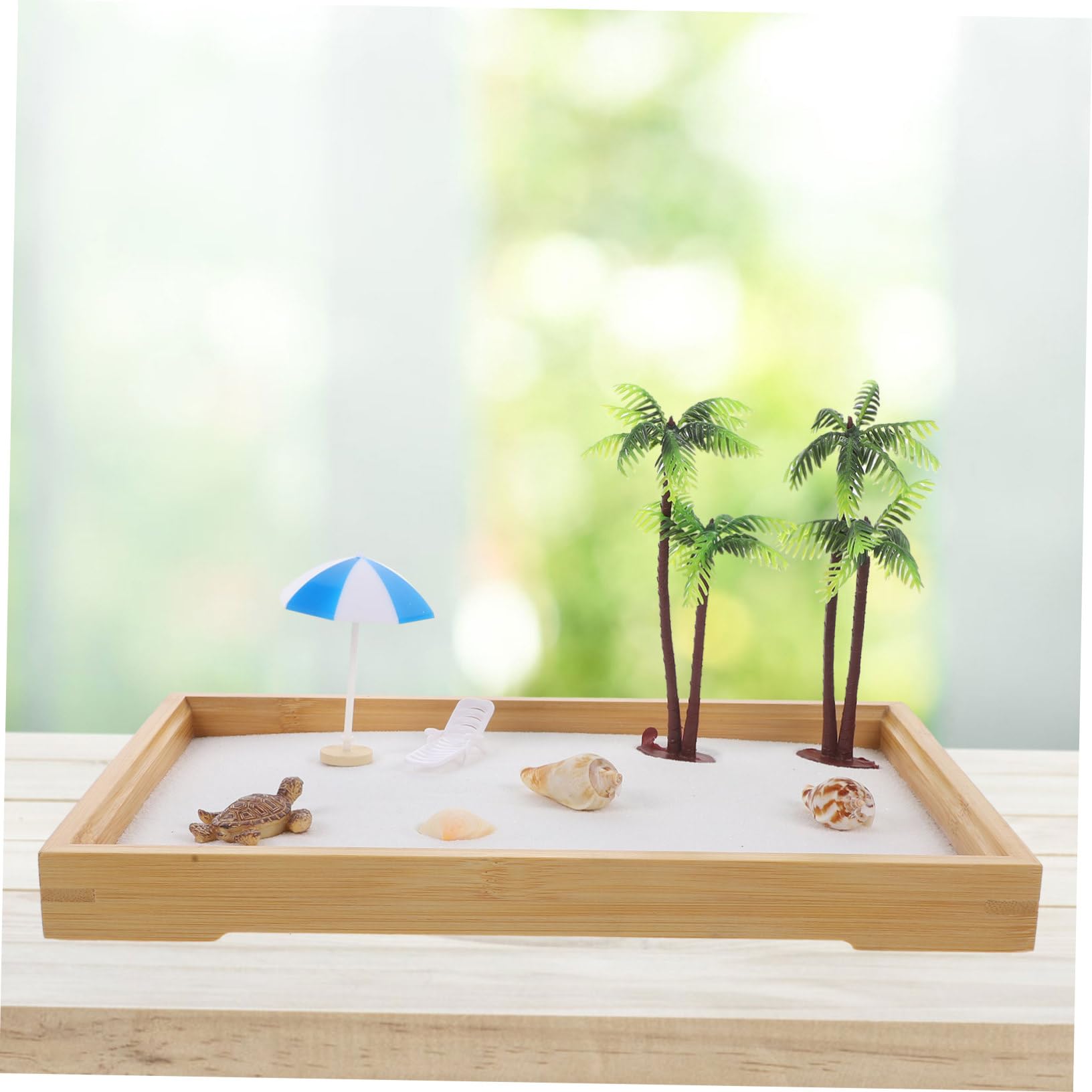 Künstliche Strandszene Sanddeko Satz aus Robustem Material für Wohndekoration Zimmer Zen Garten Miniatur Ozean Sandkasten zur Entspannung