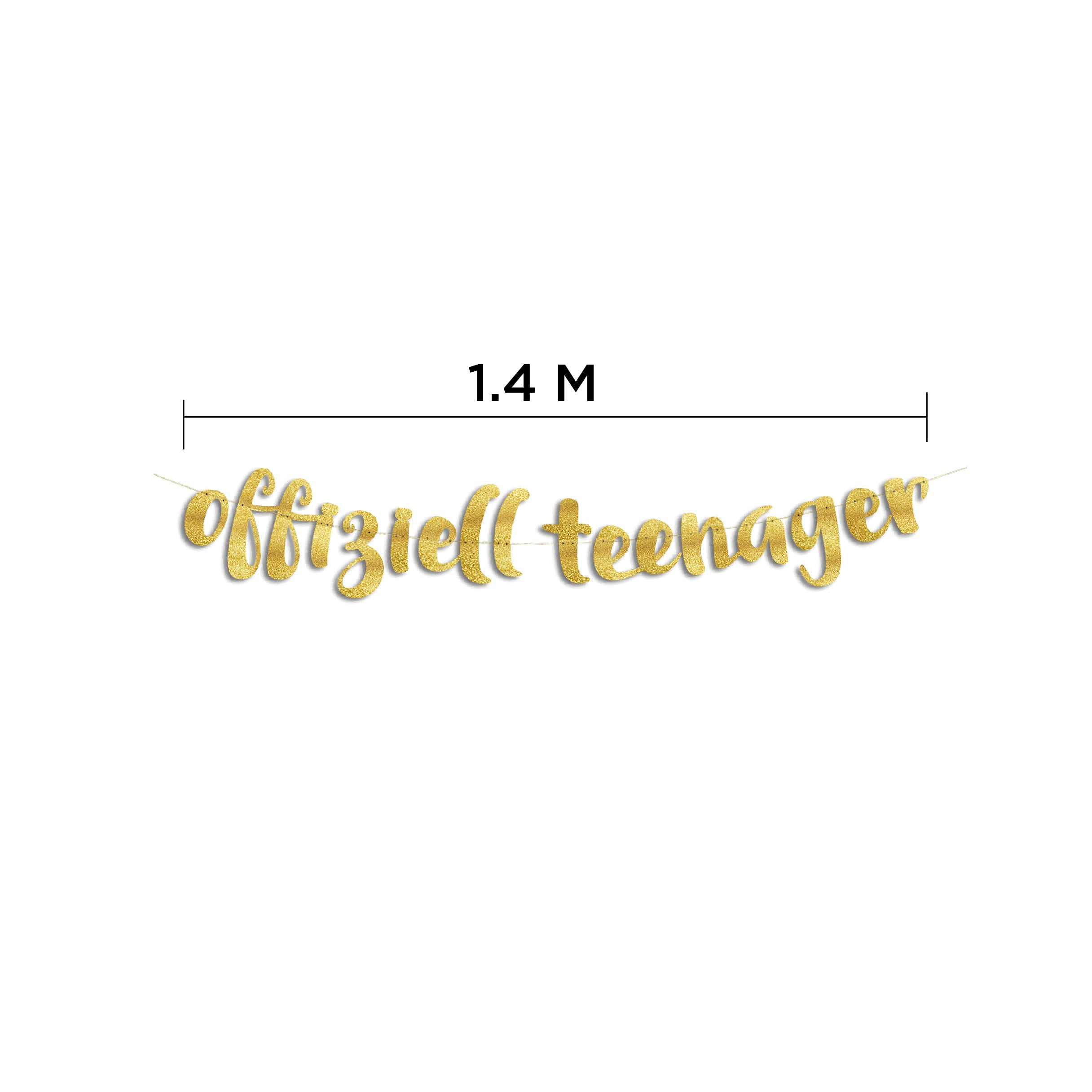 Glitzer-Banner '13' Für Geburtstag – Schwarz, Fertig Montiert, Ca. 3 M Lang
